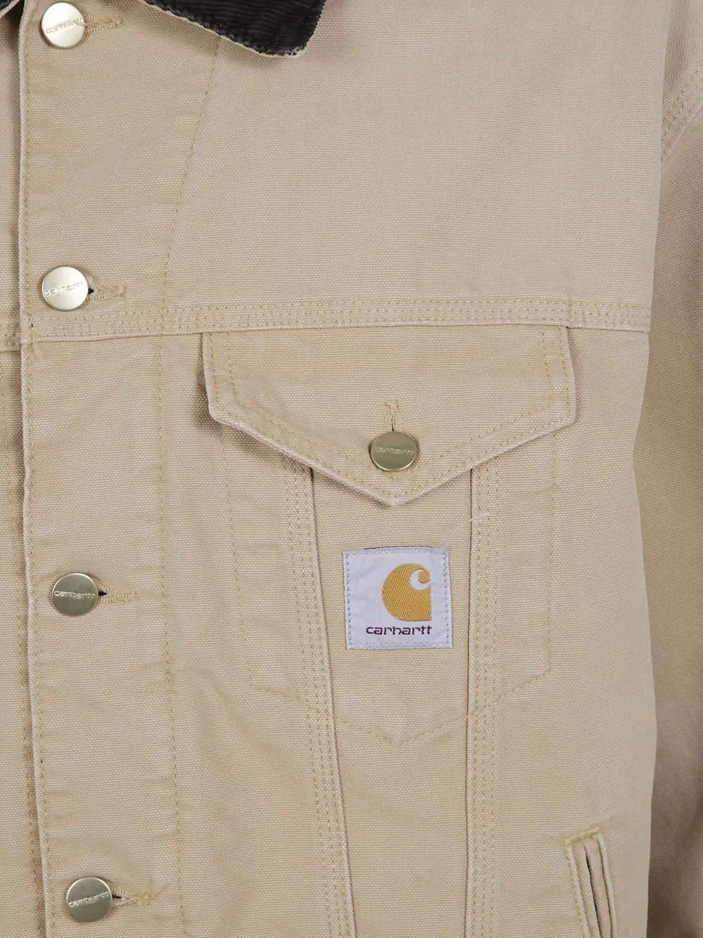 Carhartt WIP OG Trucker canvas jack met ribfluwelen kraag Beige