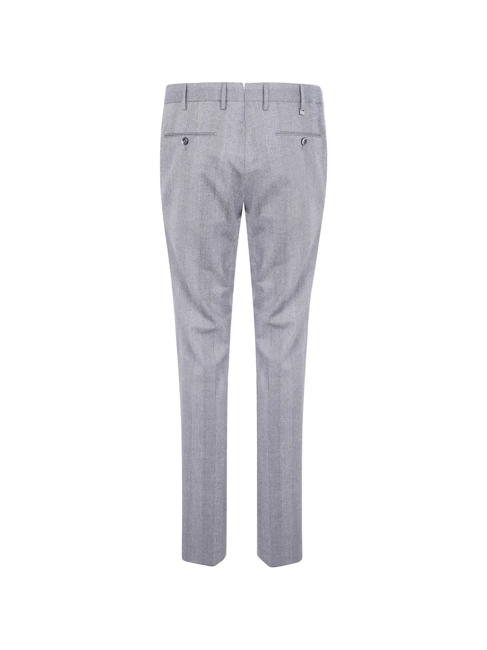 PT Torino Wollen broek met visgraatpatroon Grijs
