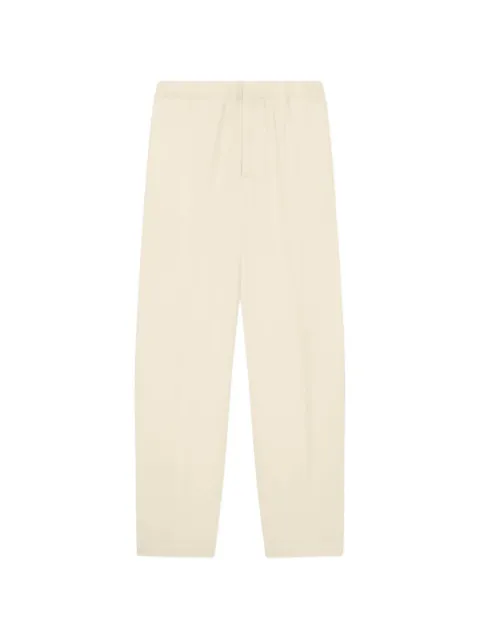 Lardini pantalones rectos de franela con parte delantera lisa