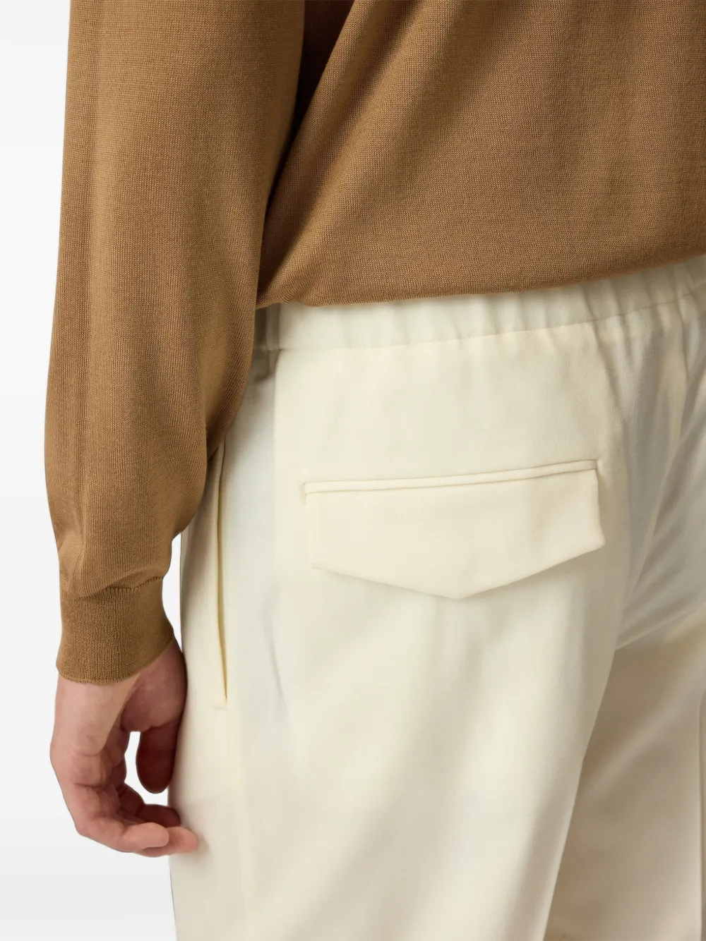 Lardini flat-front flannel straight-leg trousers Beige