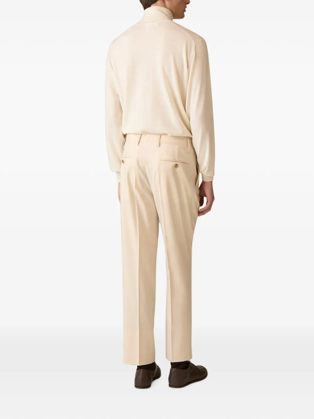Lardini pleated straight-leg trousers Beige