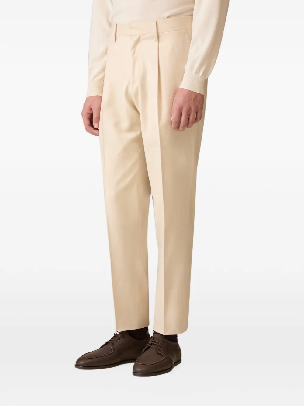 Lardini pleated straight-leg trousers Beige