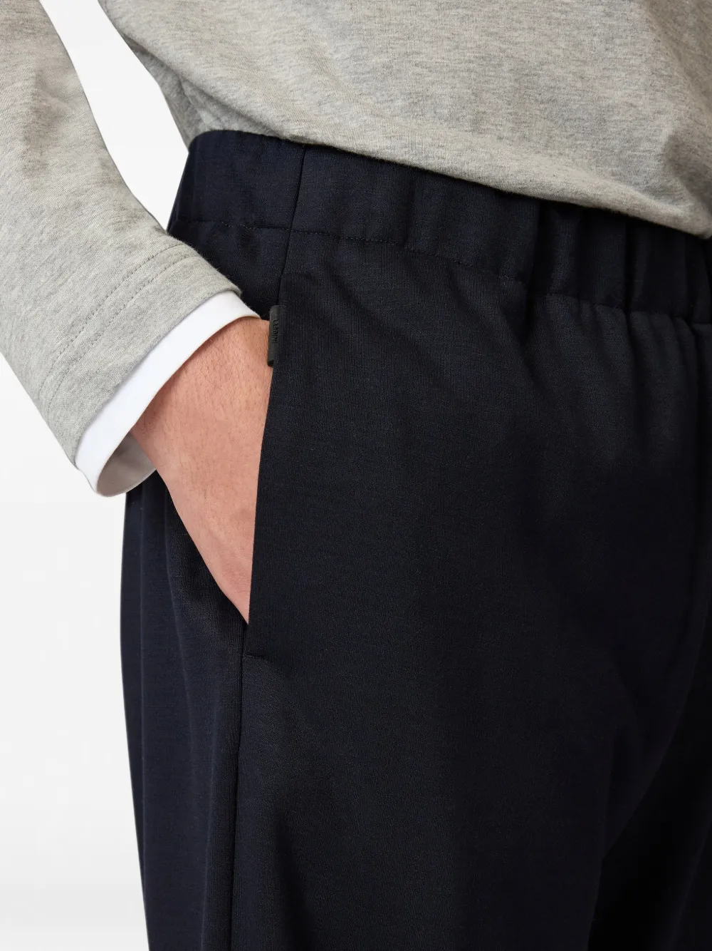 Lardini elasticated-waist straight-leg trousers Blauw