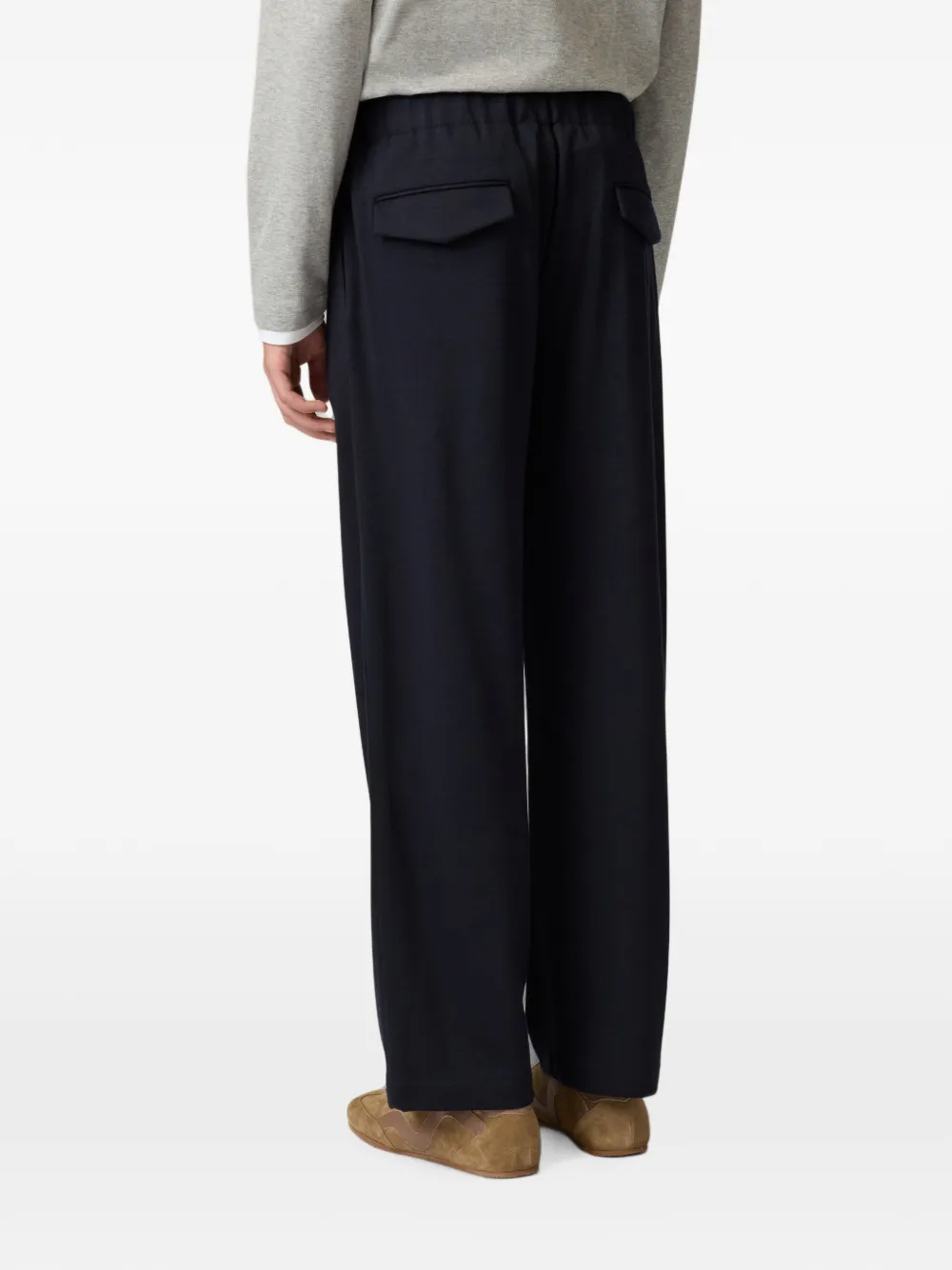 Lardini elasticated-waist straight-leg trousers Blauw