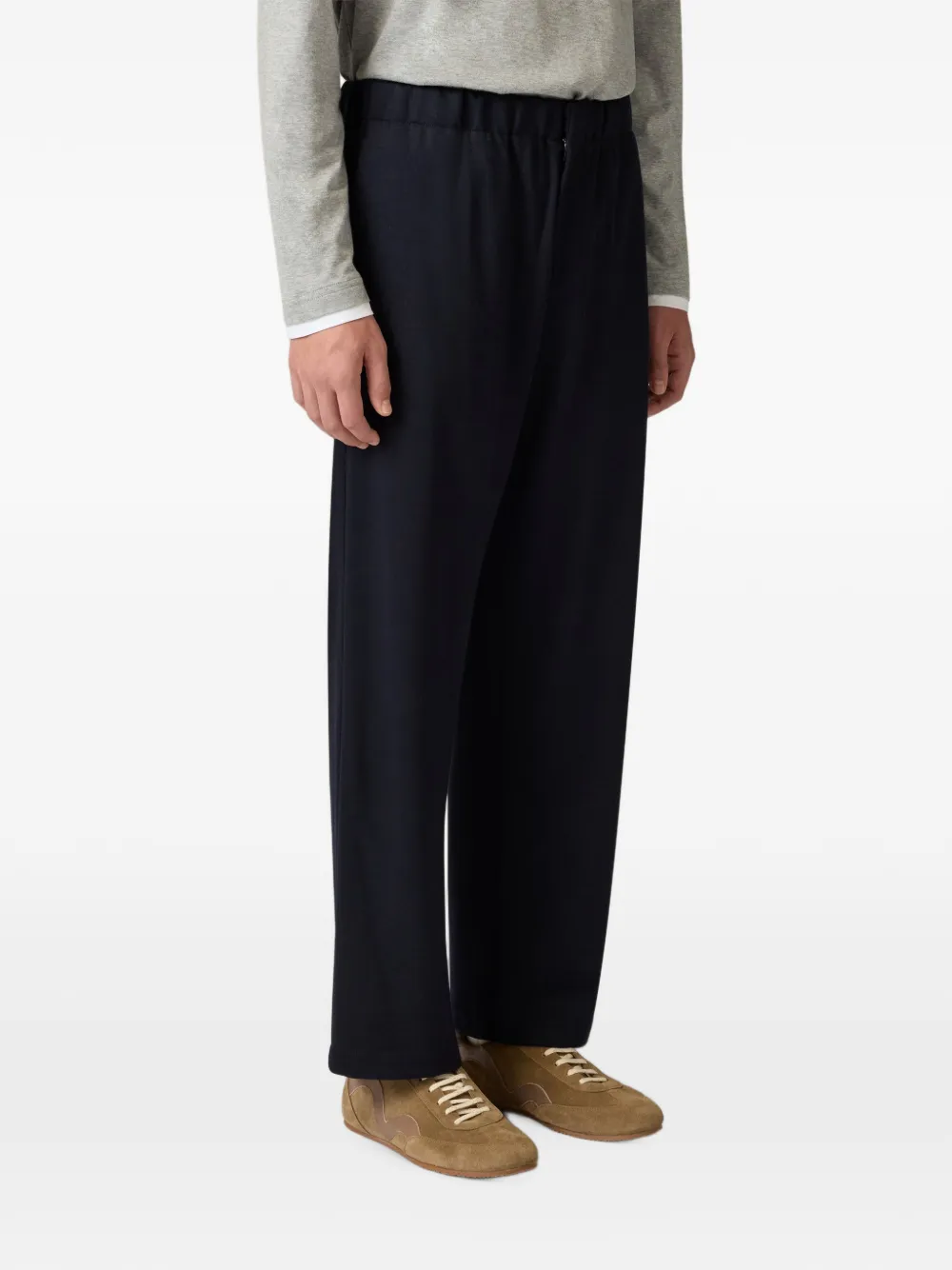 Lardini elasticated-waist straight-leg trousers Blauw