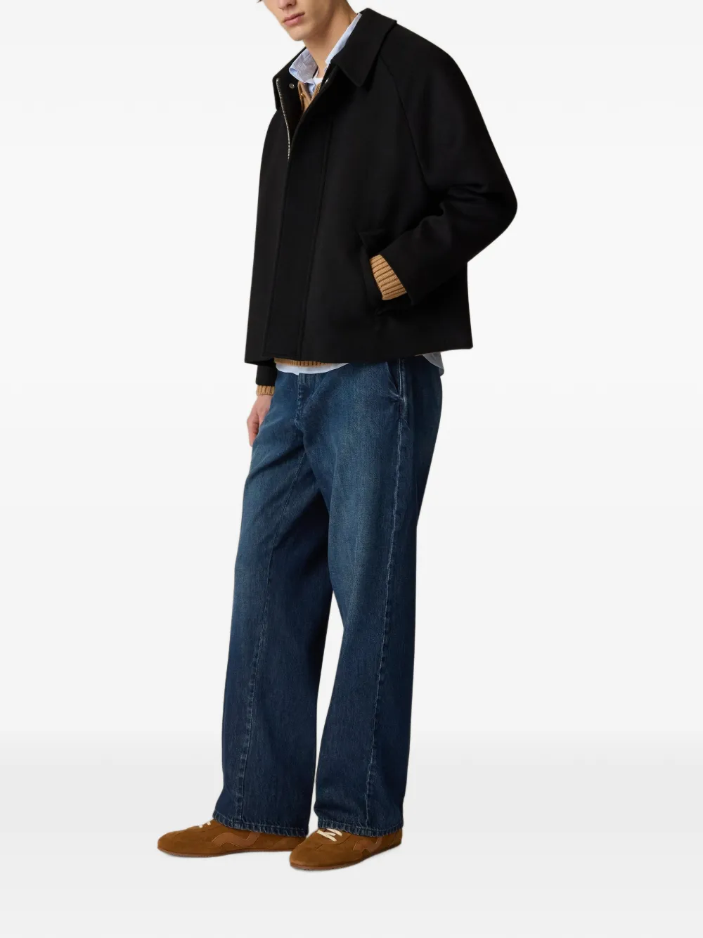 Lardini raglan-sleeve boxy-fit jacket Zwart
