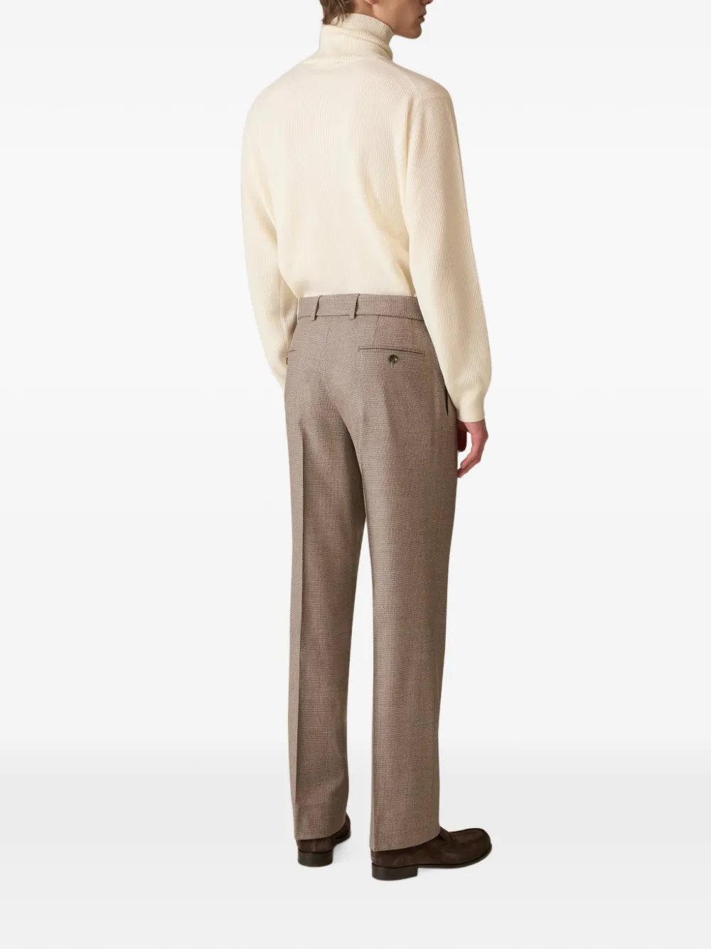 Lardini houndstooth straight-leg trousers Bruin