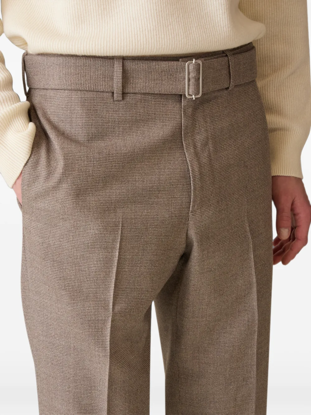 Lardini houndstooth straight-leg trousers Bruin