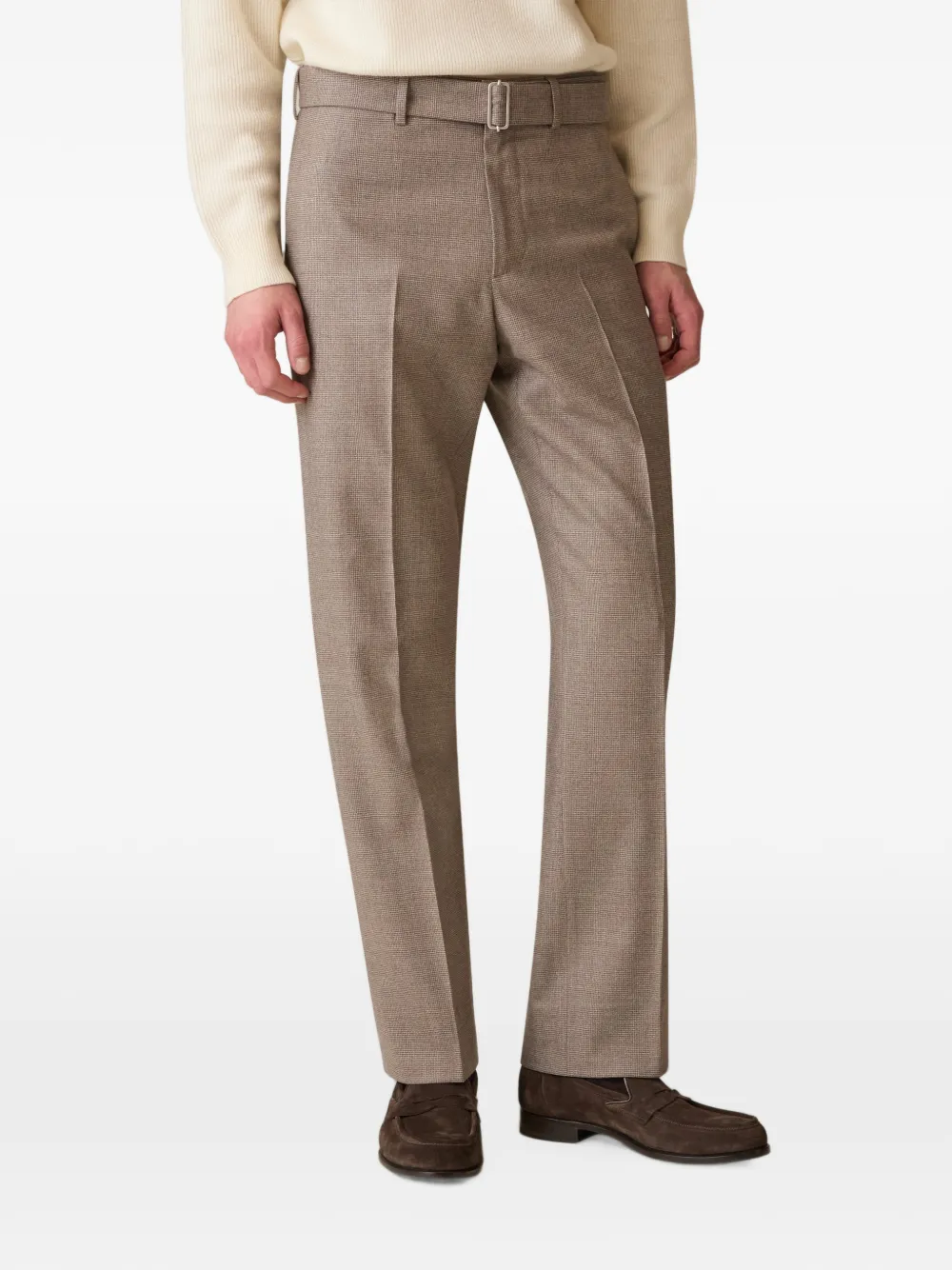 Lardini houndstooth straight-leg trousers Bruin