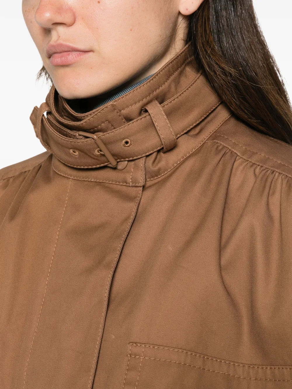 ZIMMERMANN Valiant Drill buckled-collar cropped jacket Bruin