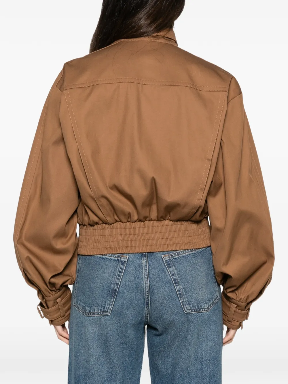 ZIMMERMANN Valiant Drill buckled-collar cropped jacket Bruin