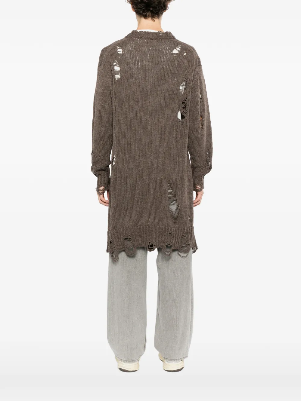 KAMIYA distressed-knit cardigan Bruin