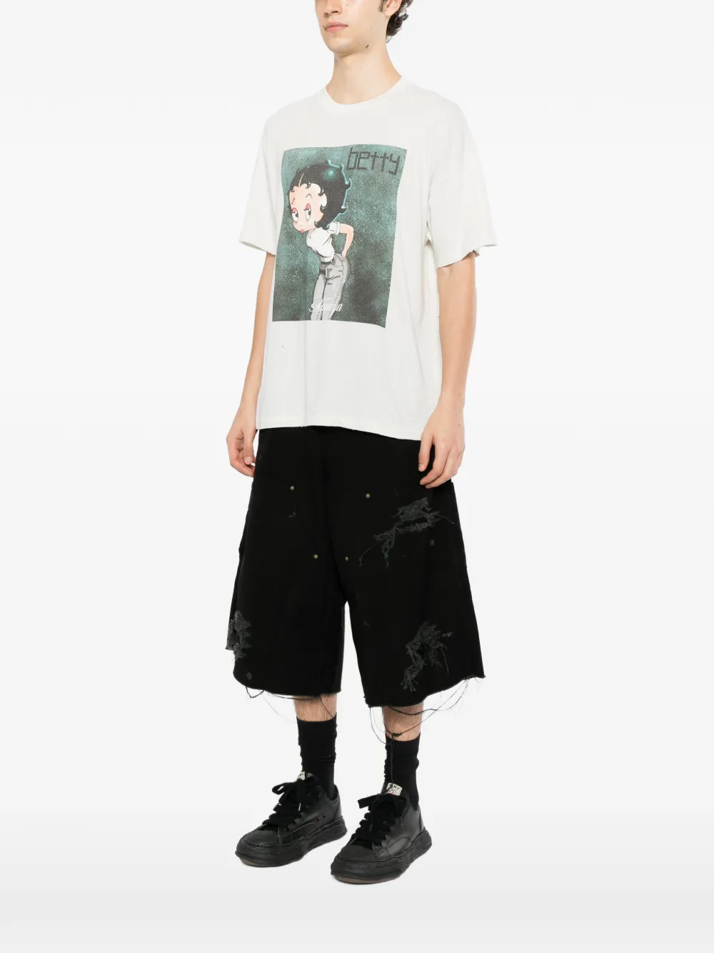 KAMIYA Betty Boop graphic-print T-shirt Beige