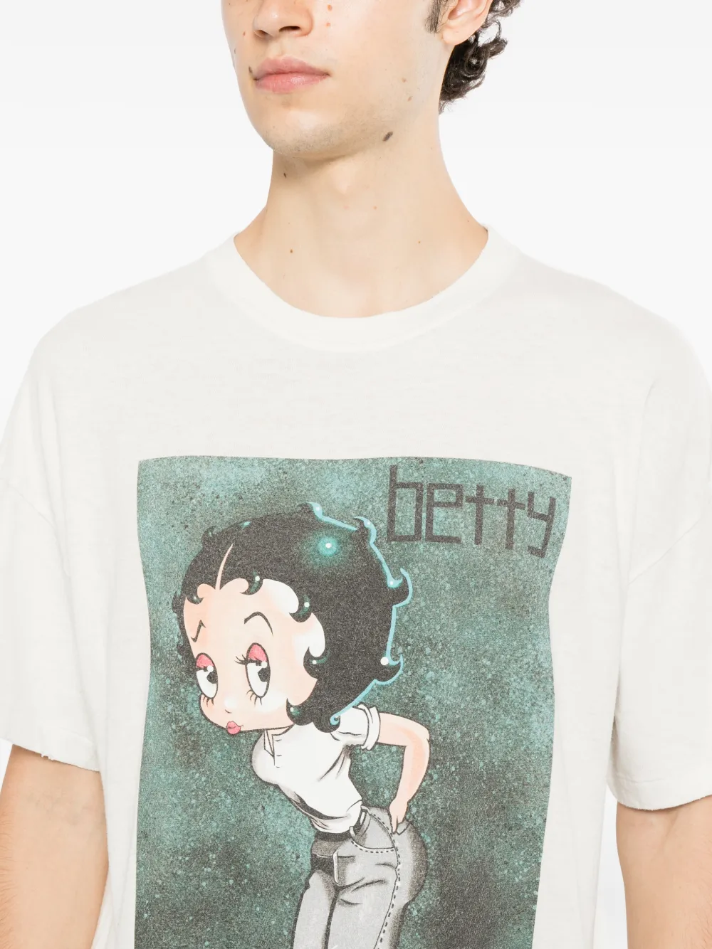 KAMIYA Betty Boop graphic-print T-shirt Beige