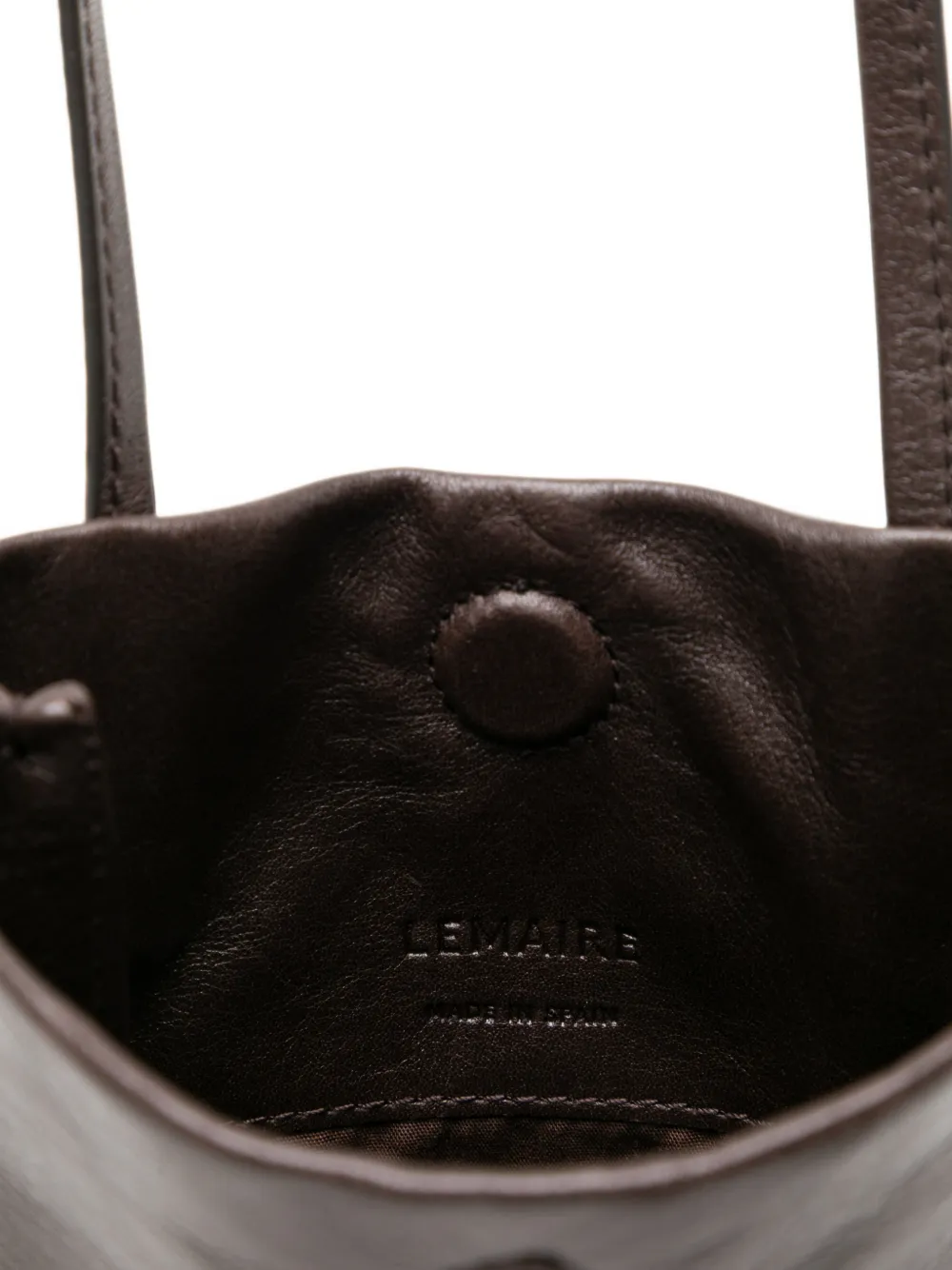 LEMAIRE book pouch in grained cow leather Bruin