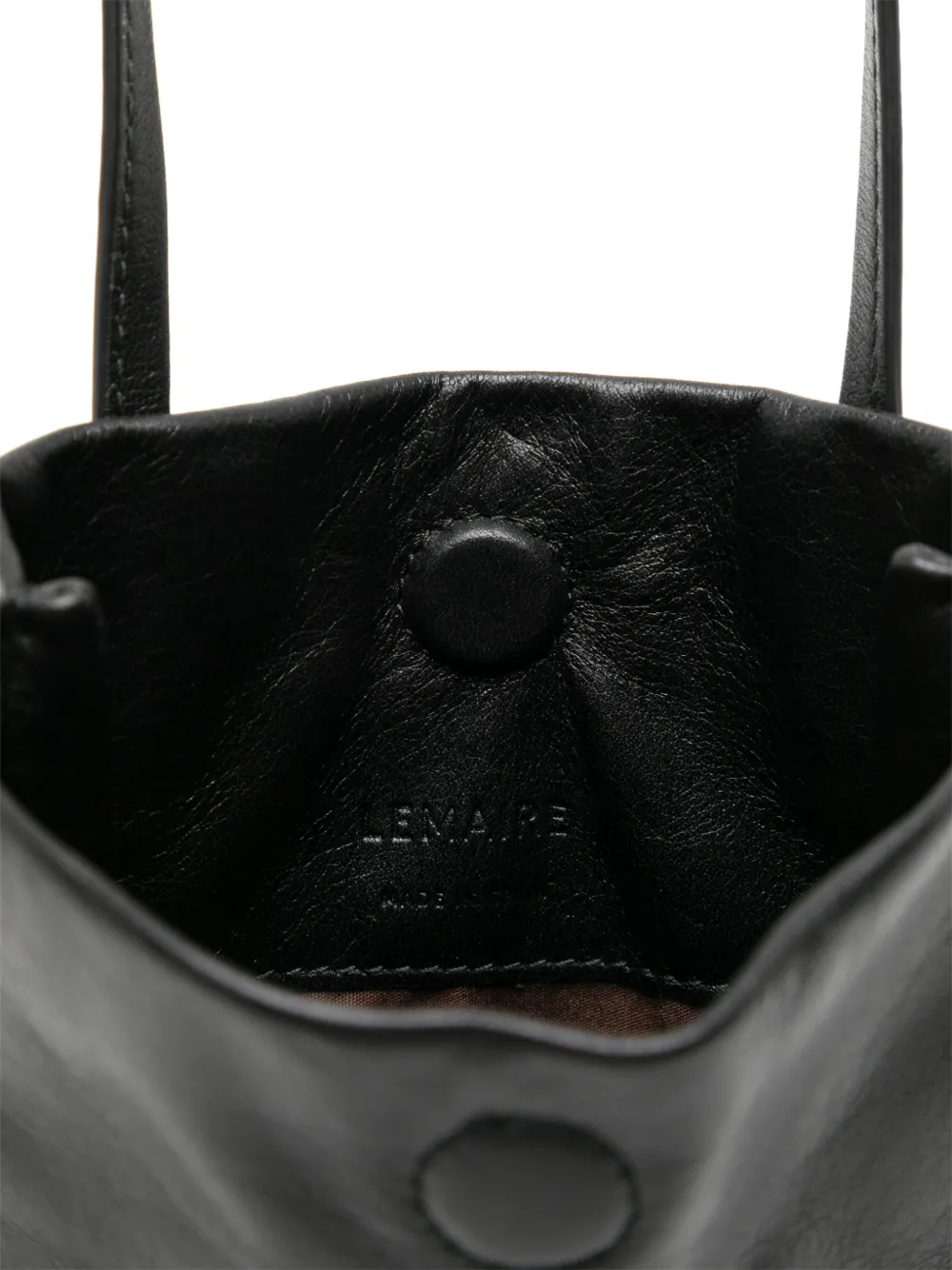 LEMAIRE book pouch in grained cow leather Zwart