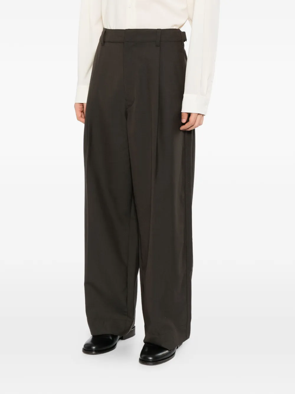 LEMAIRE single pleat tailored pants Bruin