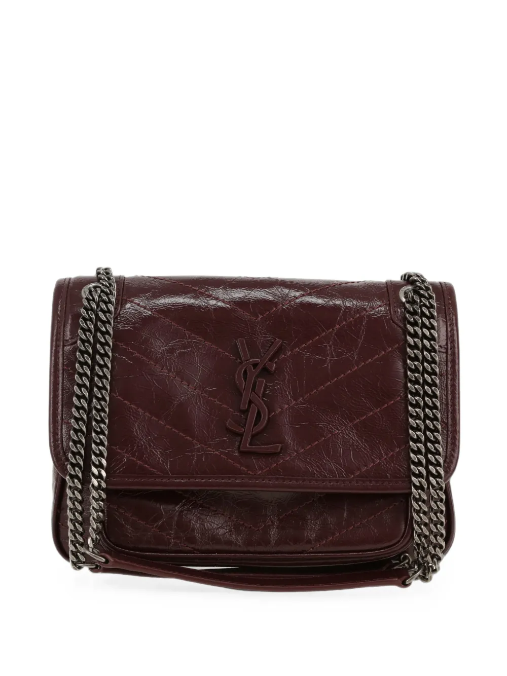Saint Laurent Pre-Owned 2010s baby Niki logo-plaque shoulder bag - Rosso