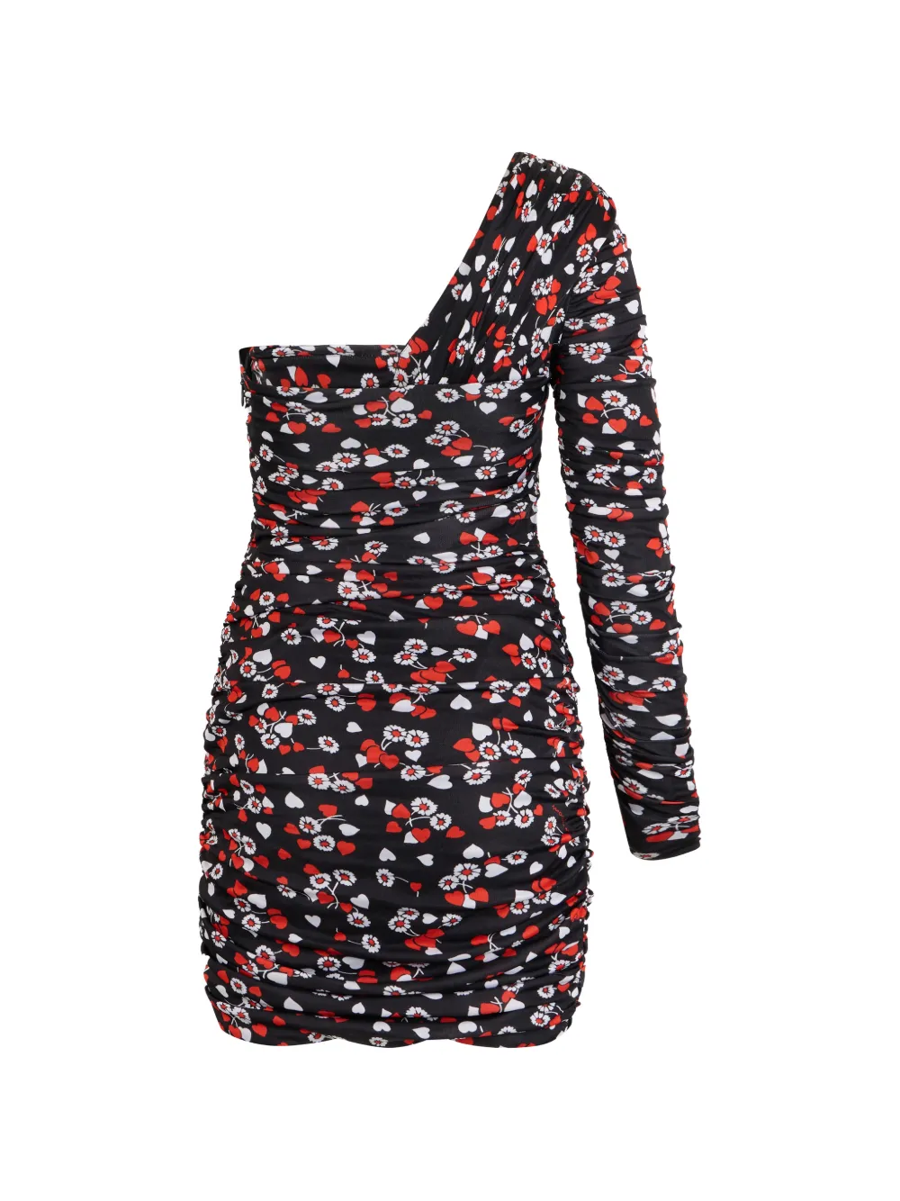 Moschino Asymmetrische mini-jurk met bloemenprint Zwart