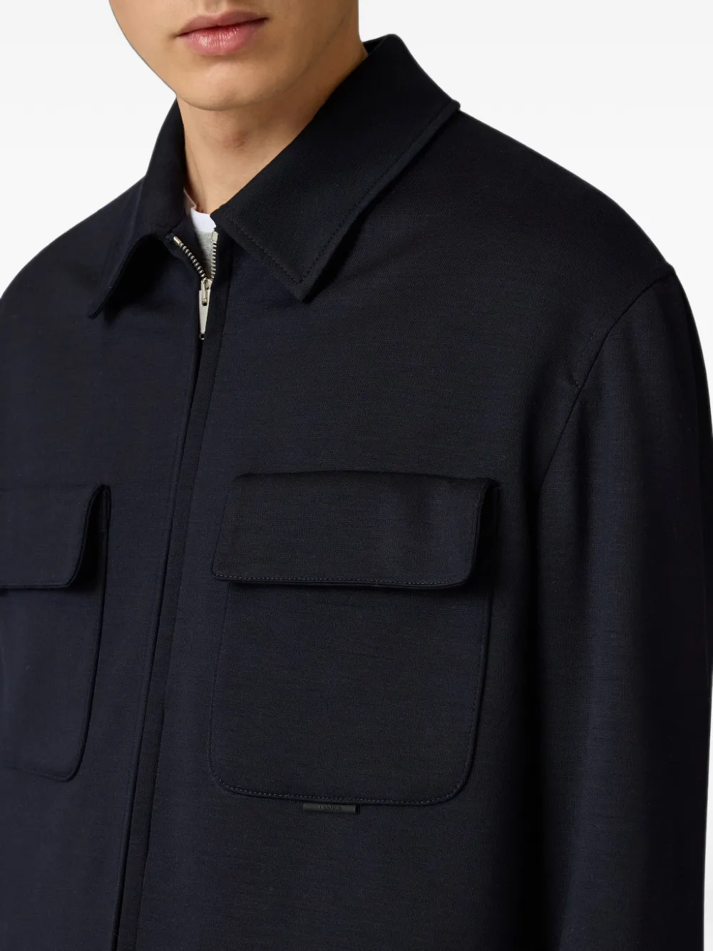 Lardini Easy Wear gewatteerd shirtjack Blauw