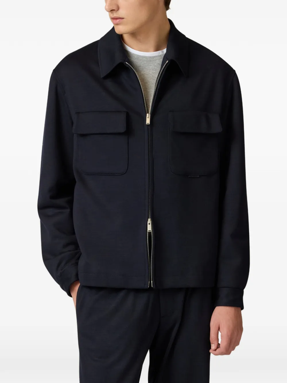 Lardini Easy Wear gewatteerd shirtjack Blauw