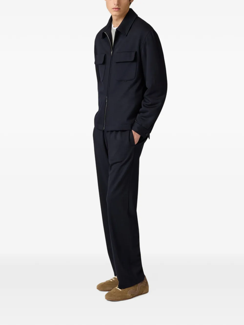 Lardini Easy Wear gewatteerd shirtjack Blauw