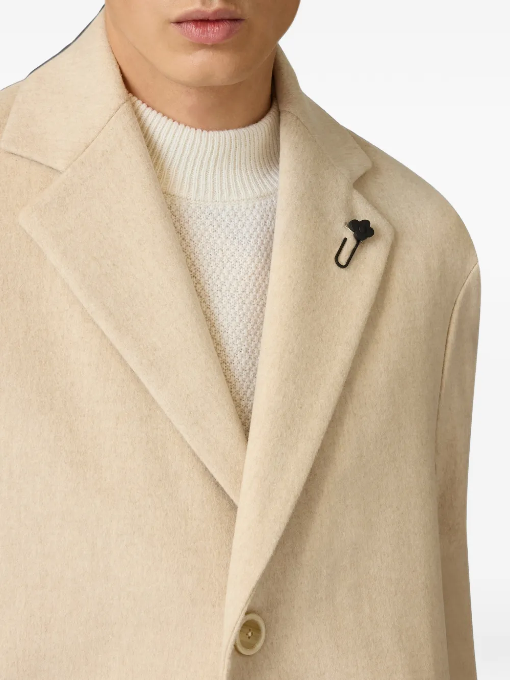 Lardini single-breasted wool coat Beige