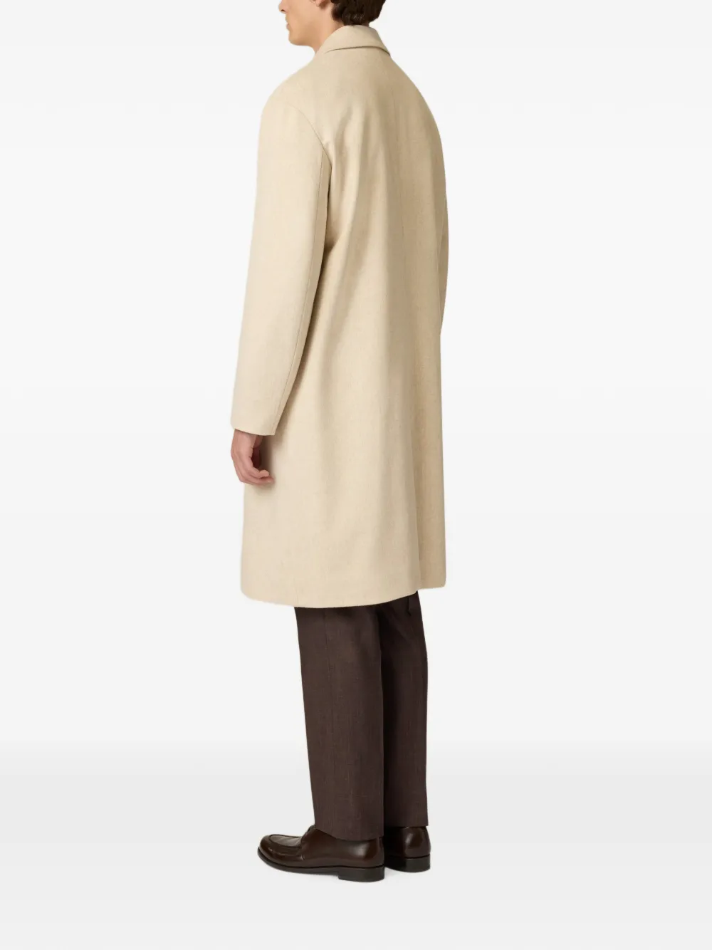Lardini single-breasted wool coat Beige