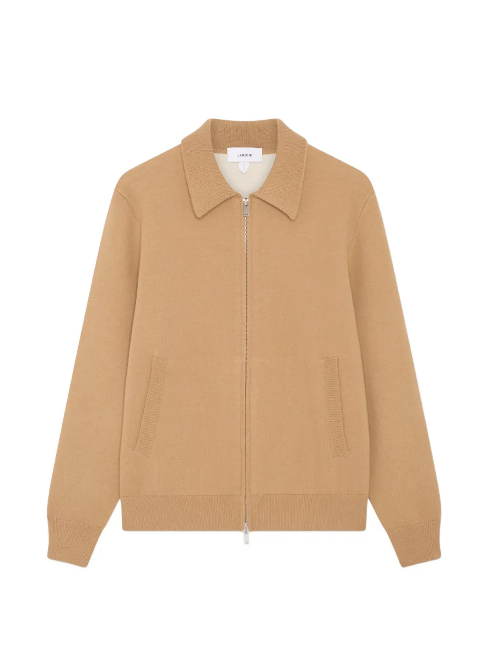 Lardini Zip-up Knitted Bomber Jacket In Neutrals