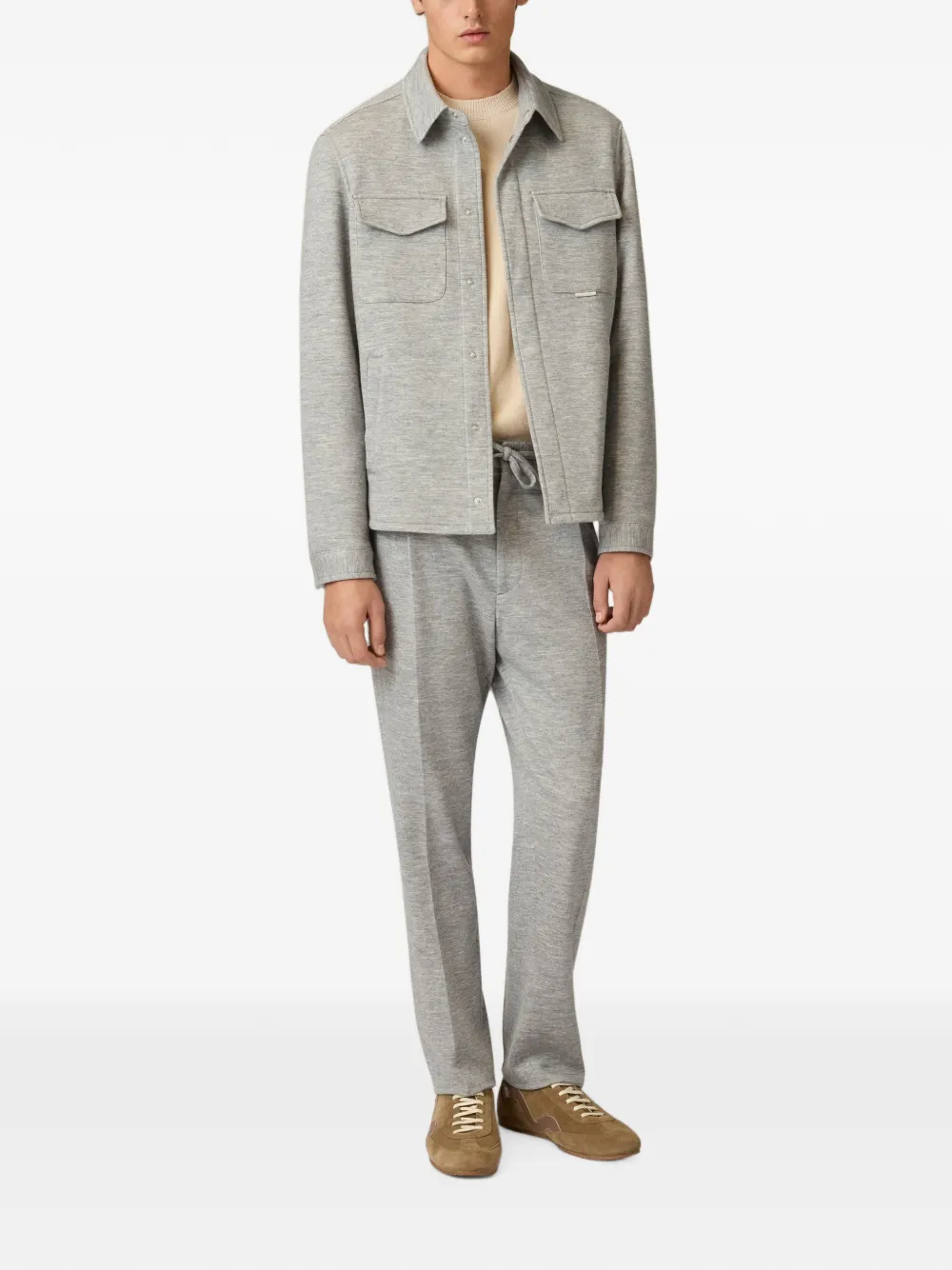 Lardini Easy Wear gewatteerd shirtjack Grijs