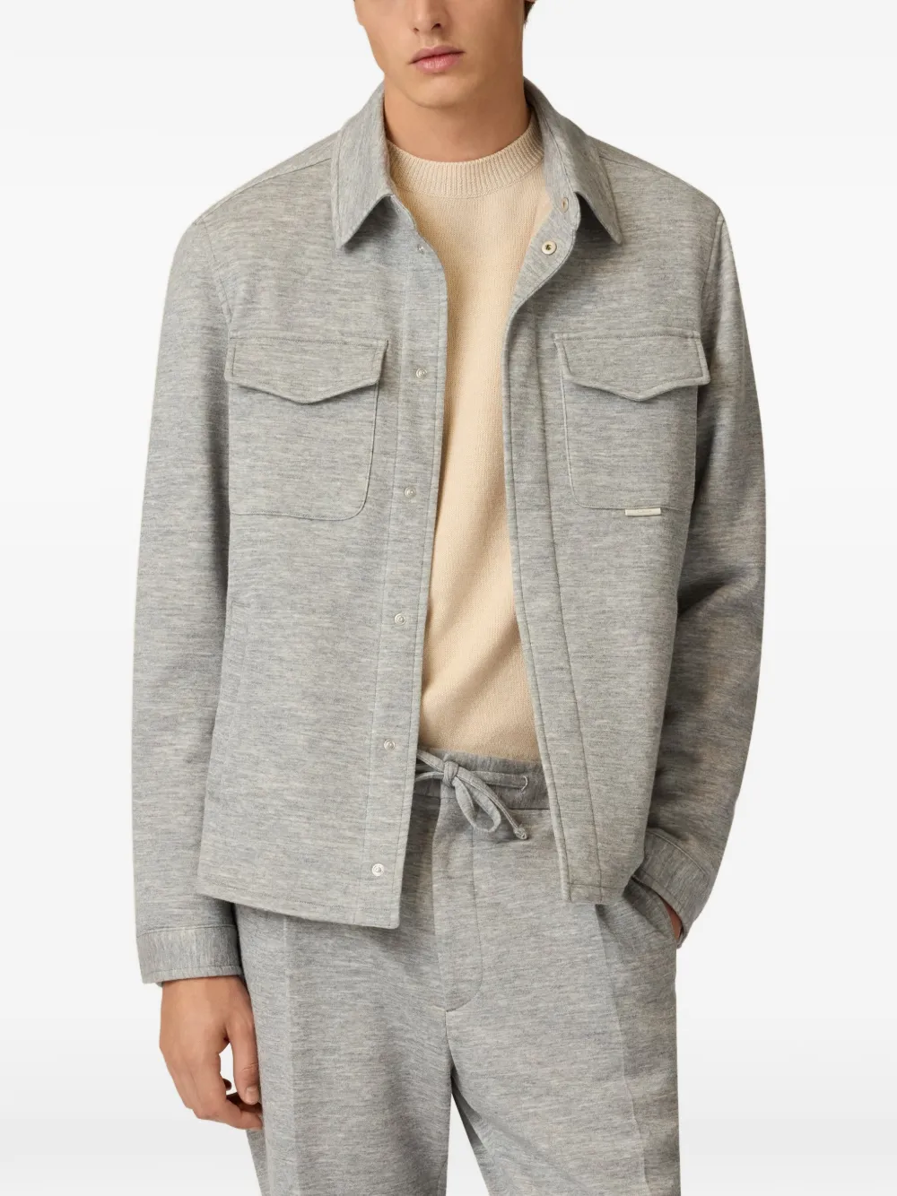 Lardini Easy Wear gewatteerd shirtjack Grijs