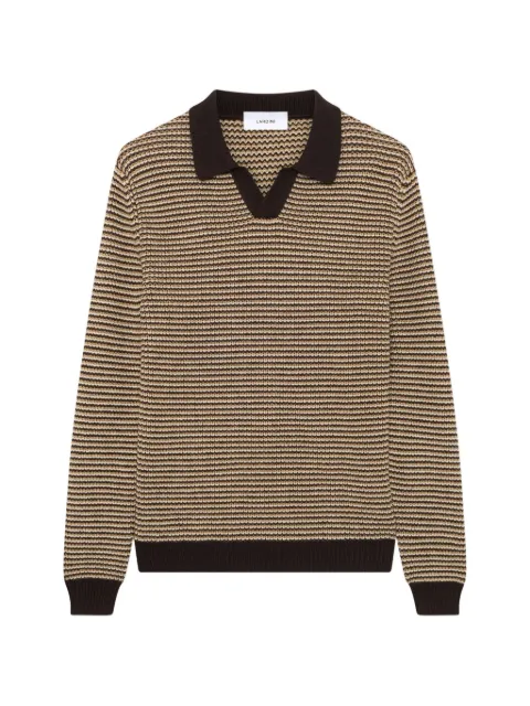 Lardini polo rayé à manches longues