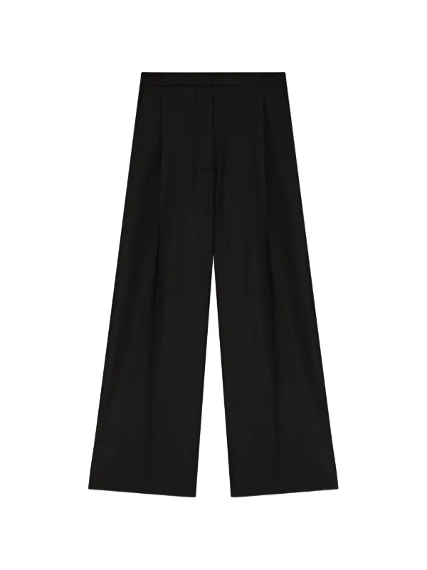Lardini Flannel Palazzo Trousers in Black