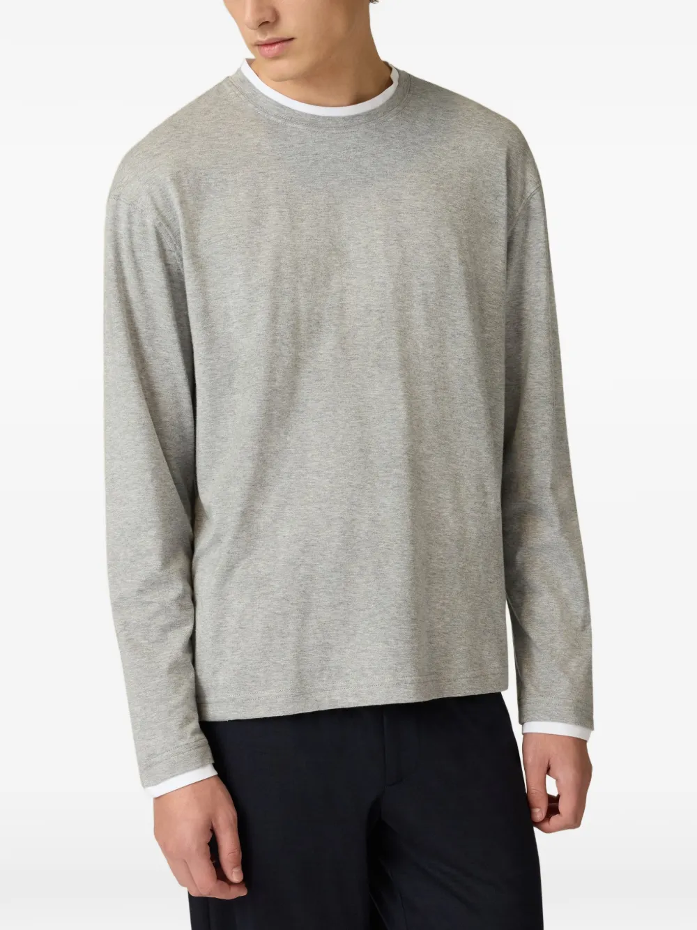 Lardini long-sleeve cotton T-shirt Grijs
