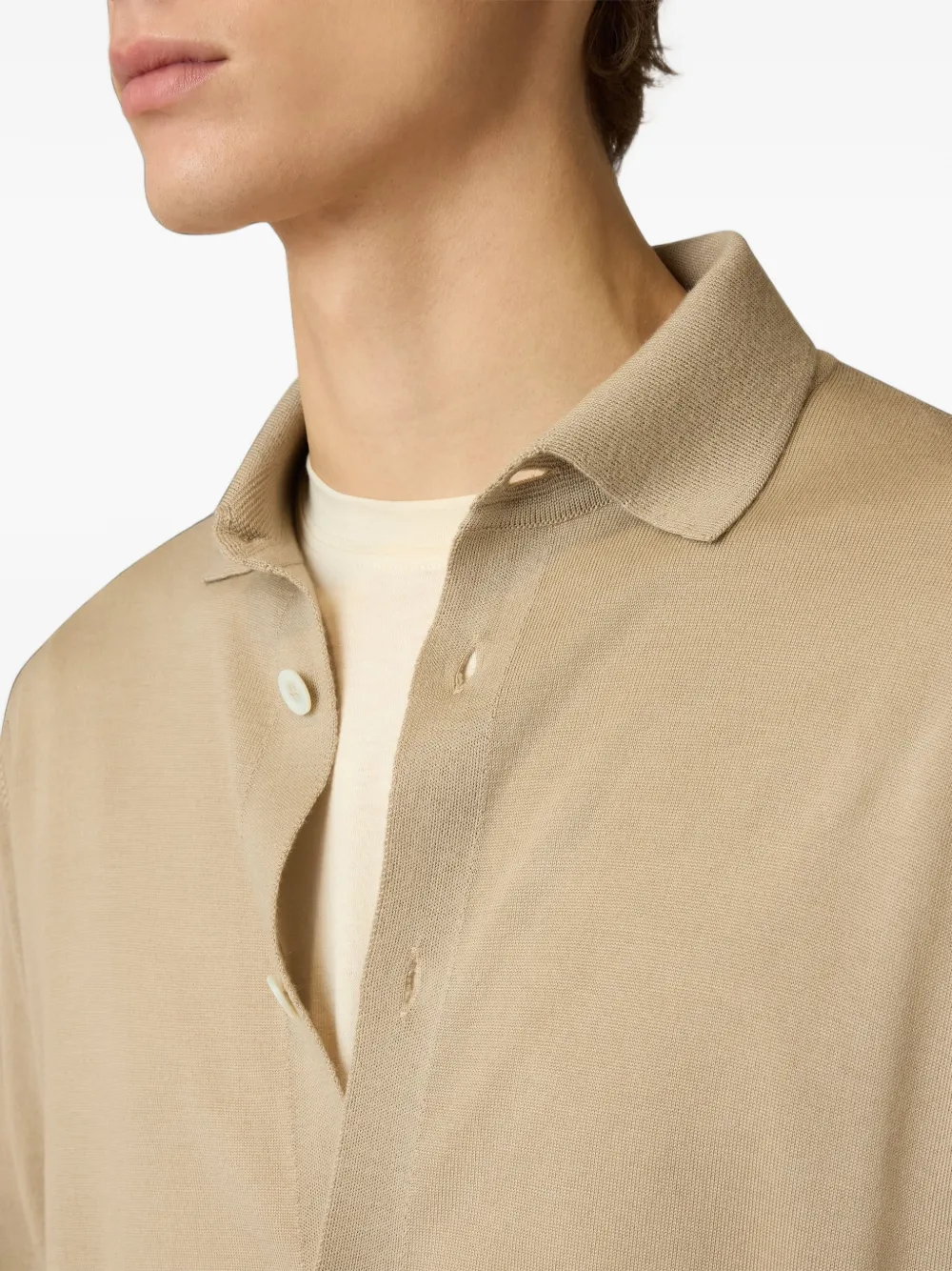 Lardini wool knitted shirt Beige