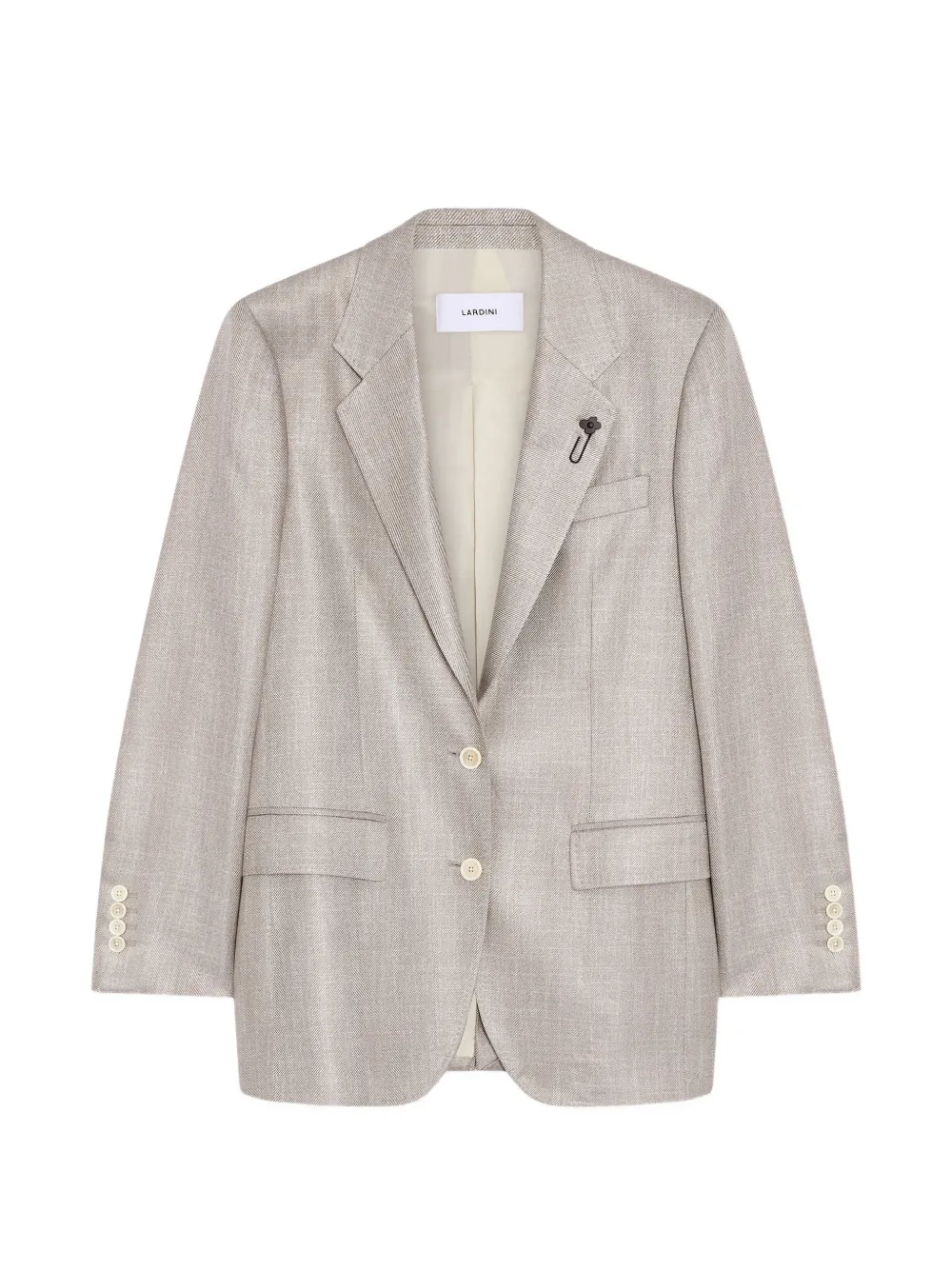 Lardini Ivory single-breasted gabardine blazer