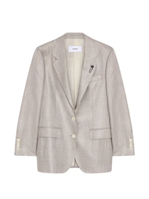 Lardini Ivory single-breasted gabardine blazer