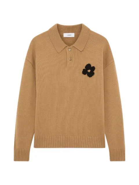Lardini playera tipo polo tejida en jacquard floral