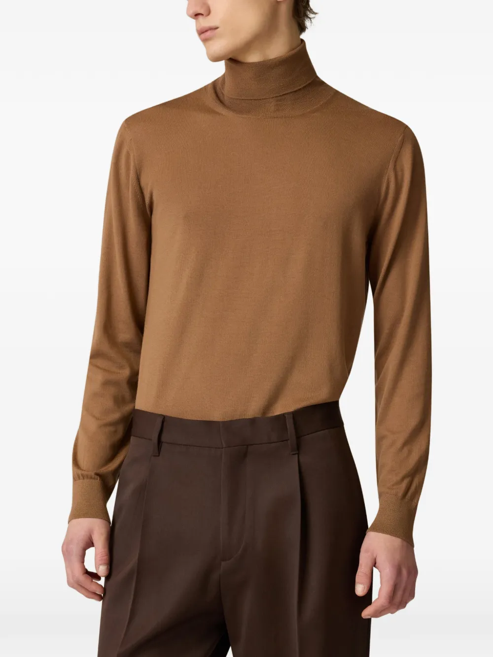Lardini fine-knit turtleneck sweater Bruin