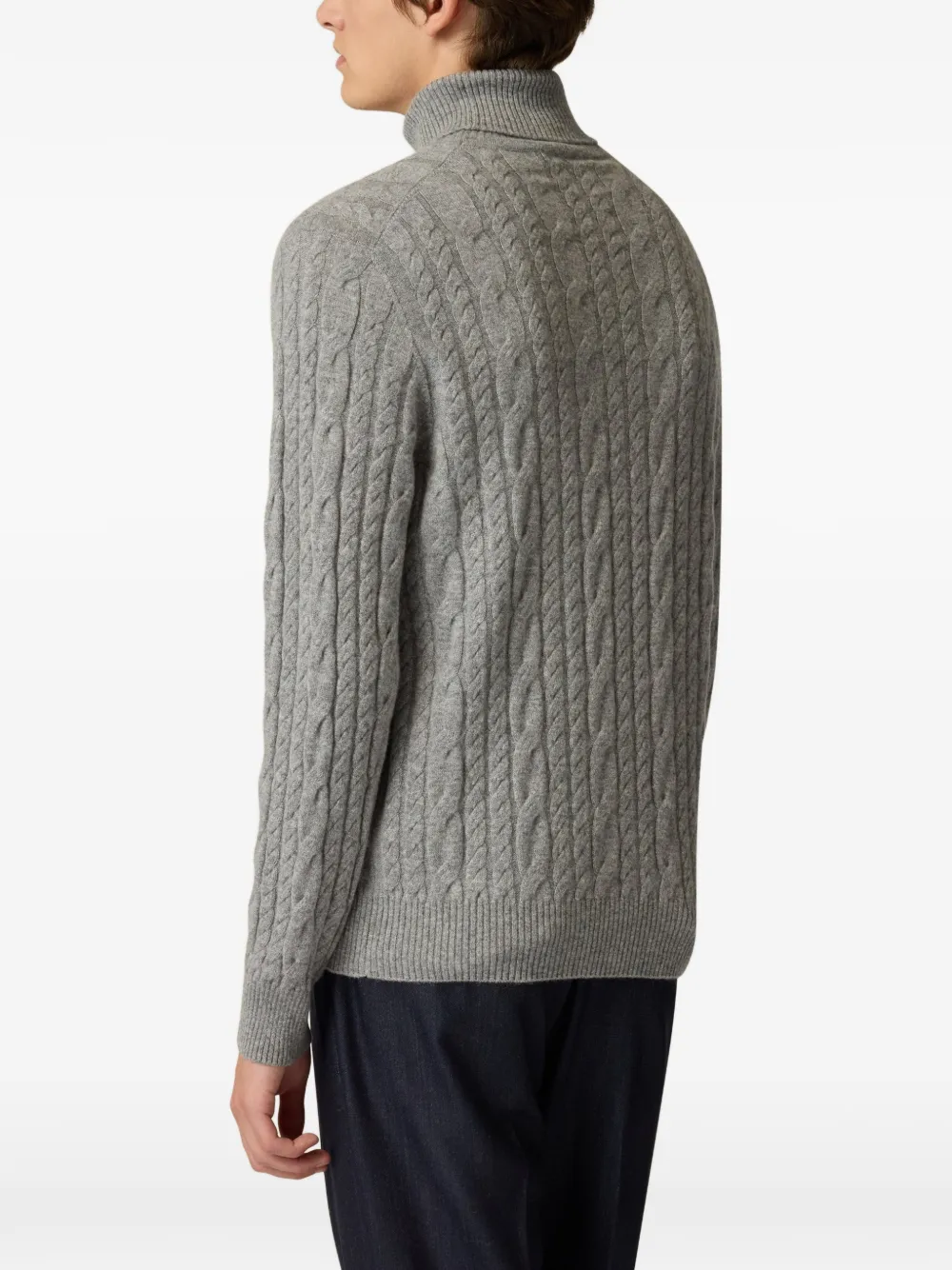 Lardini cable-knit roll-neck sweater Grijs