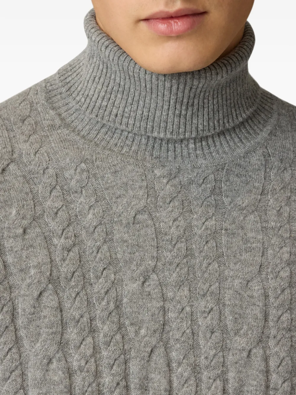Lardini cable-knit roll-neck sweater Grijs