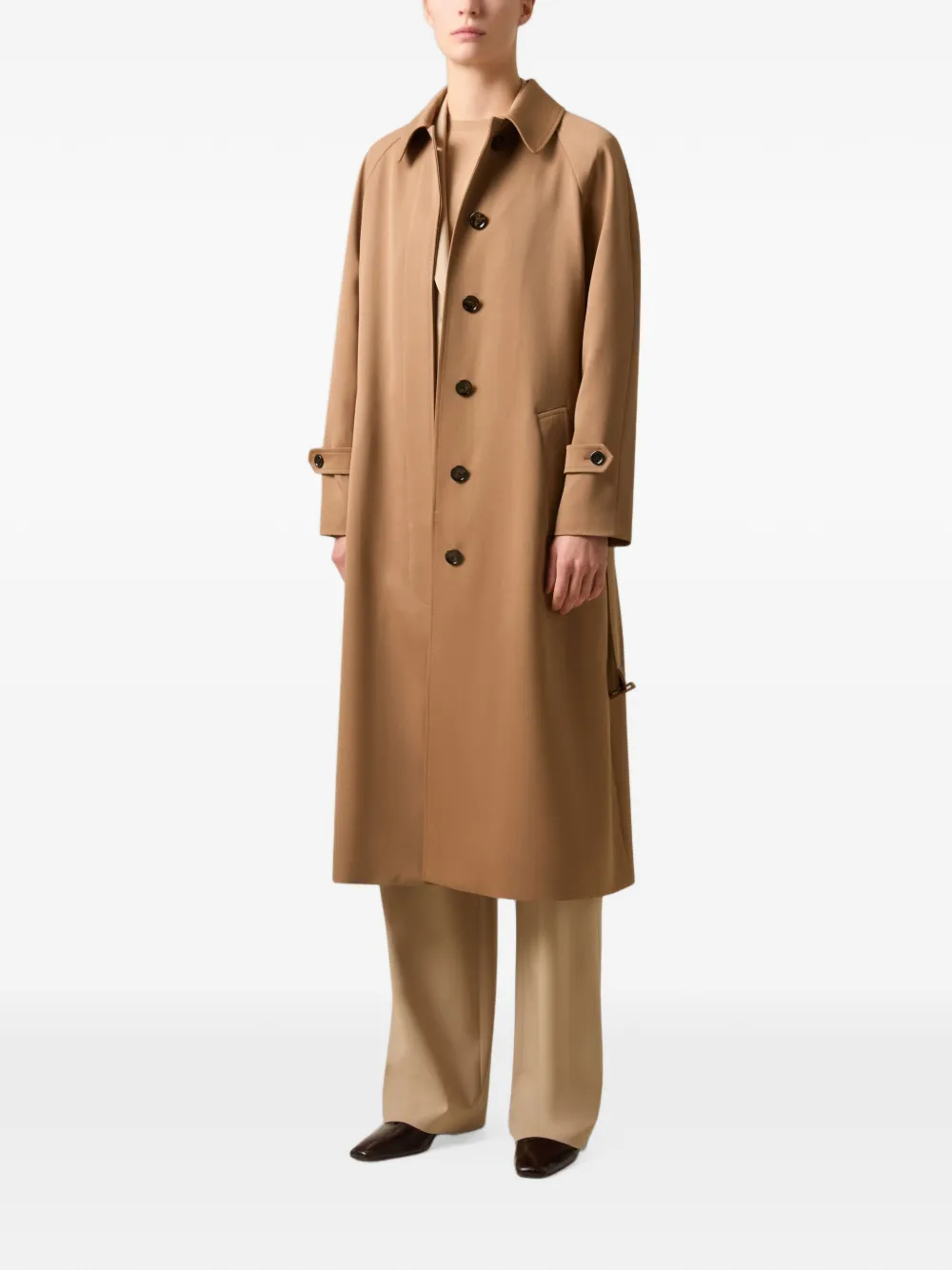 Lardini belted wool trench coat Beige