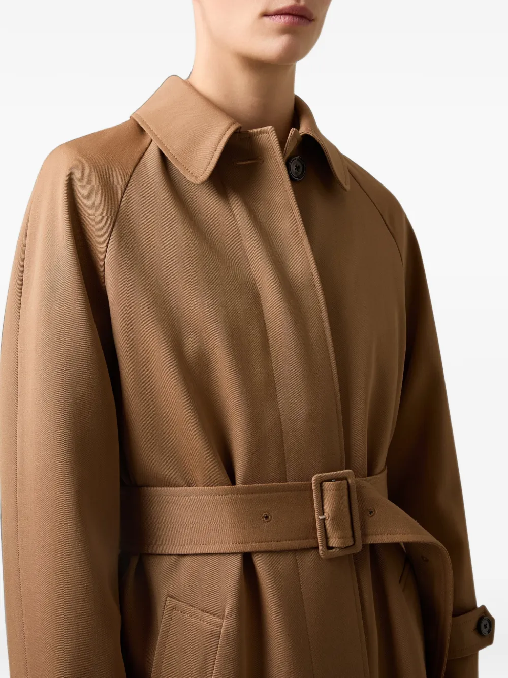 Lardini belted wool trench coat Beige