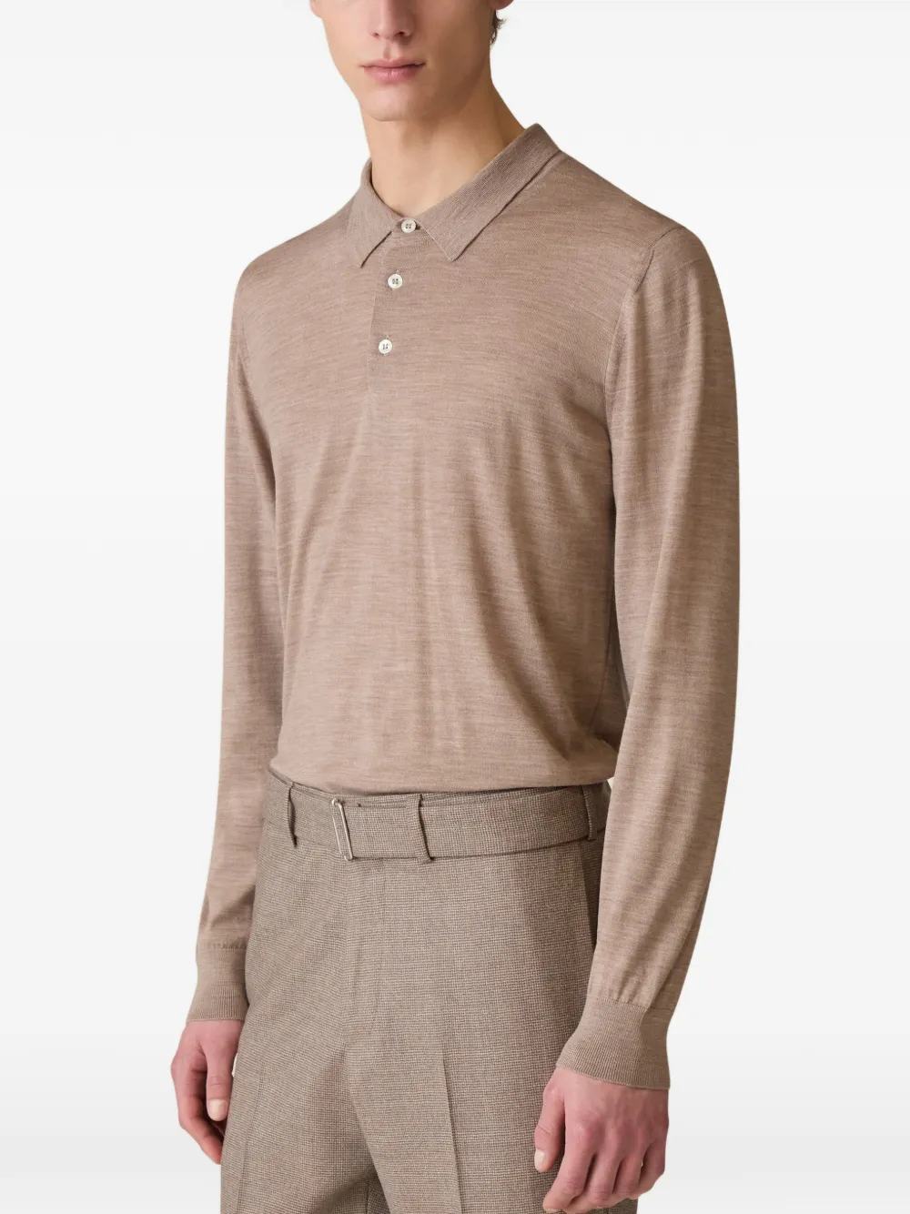 Lardini virgin wool polo shirt Beige