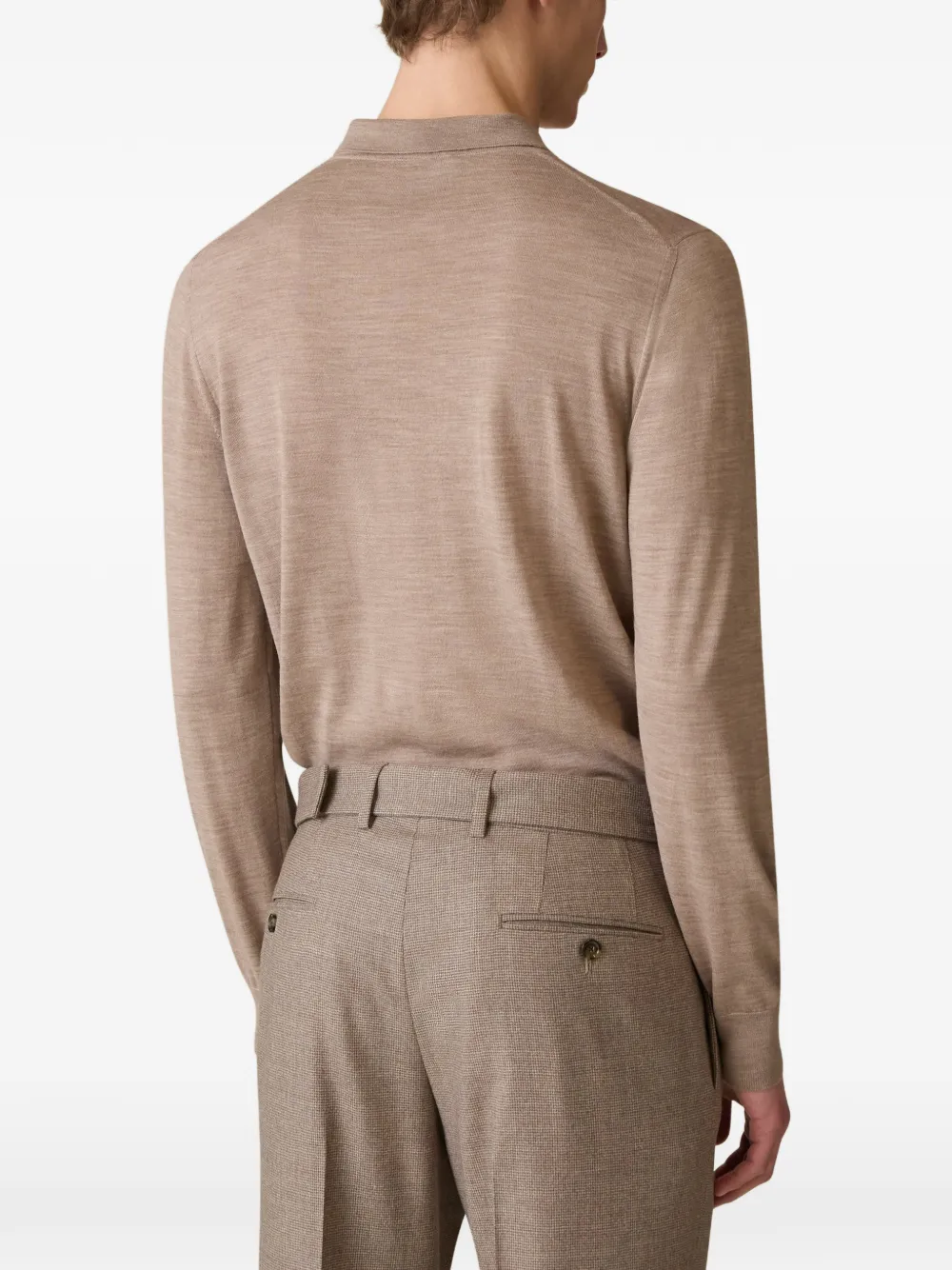 Lardini virgin wool polo shirt Beige
