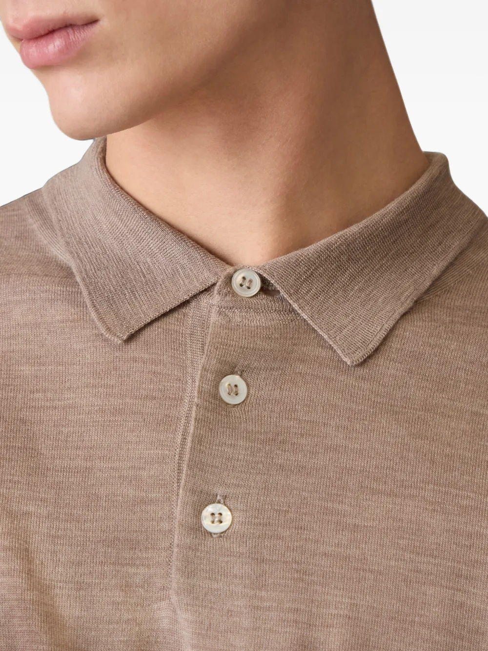 Lardini virgin wool polo shirt Beige