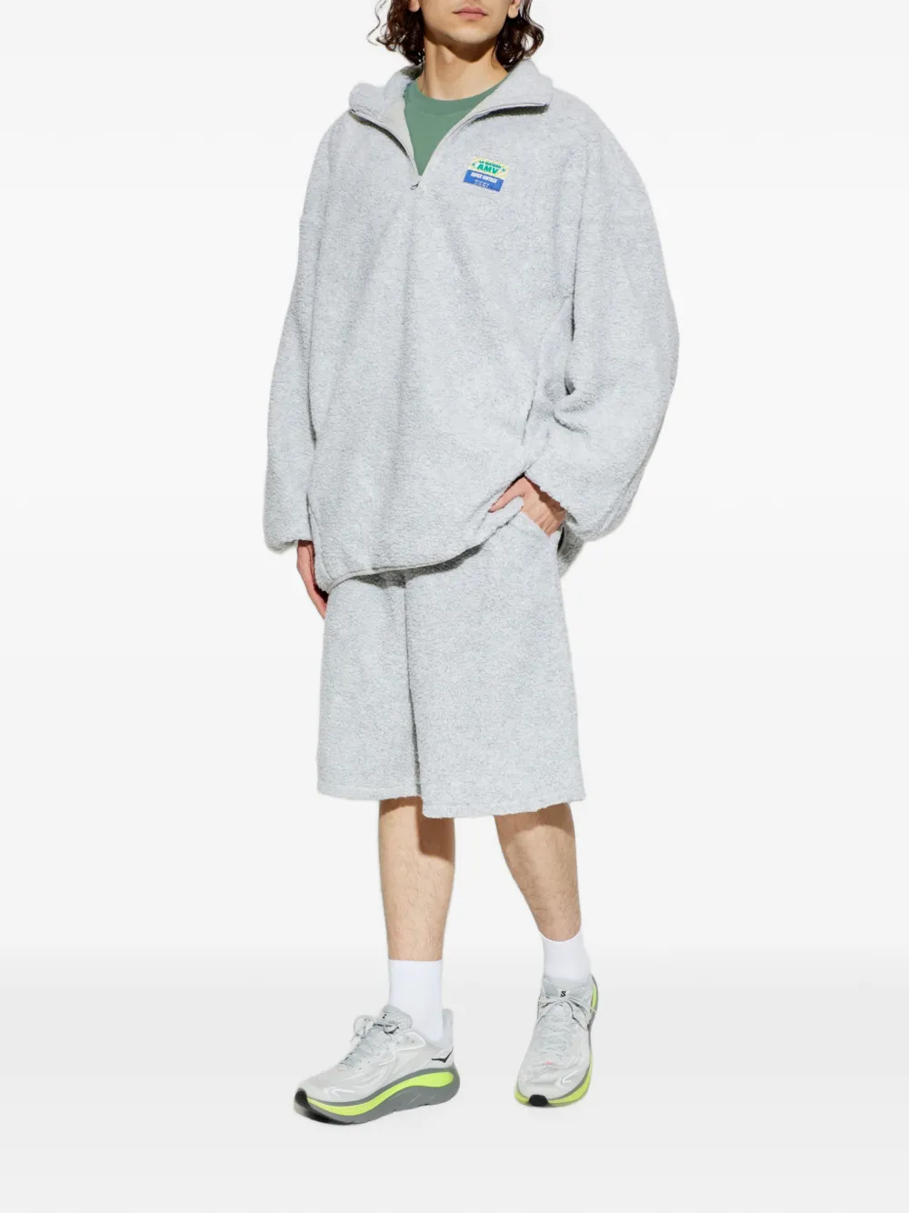 American Vintage Hoktown fleece shorts met trekkoord Grijs