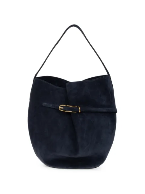 Liffner large suede buckle-detail bucket bag