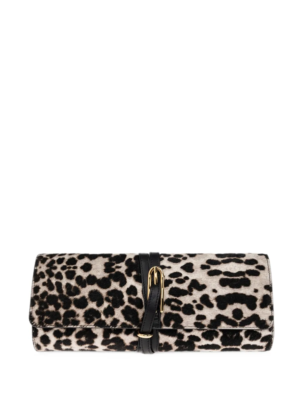 Liffner Leopard-print Buckle-fastening Clutch Bag In Nude