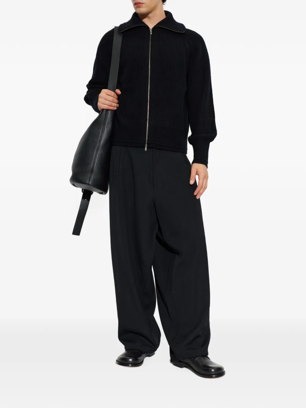 ENTIRE STUDIOS ribbed-knit wool sweater Zwart
